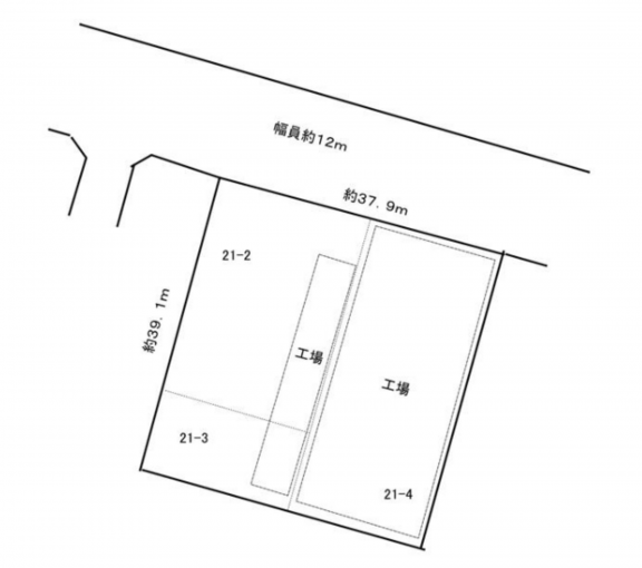 豊橋市牛川通、収益物件/工場の間取り画像です