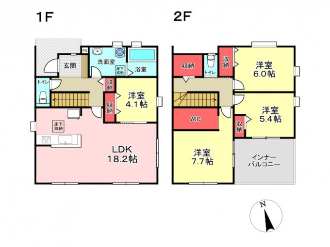 豊橋市牛川町、新築一戸建ての間取り画像です
