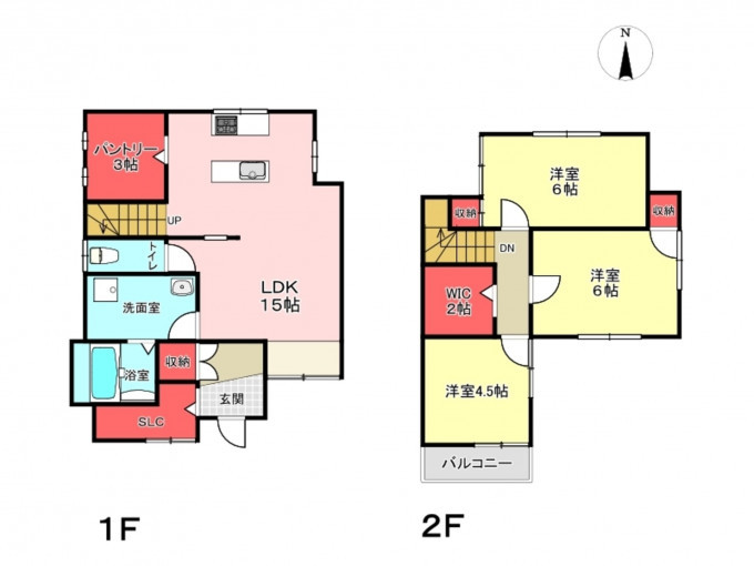 豊橋市東岩田、中古一戸建ての間取り画像です