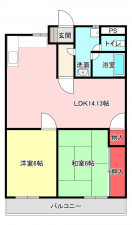 豊橋市弥生町、中古マンションの間取り画像です