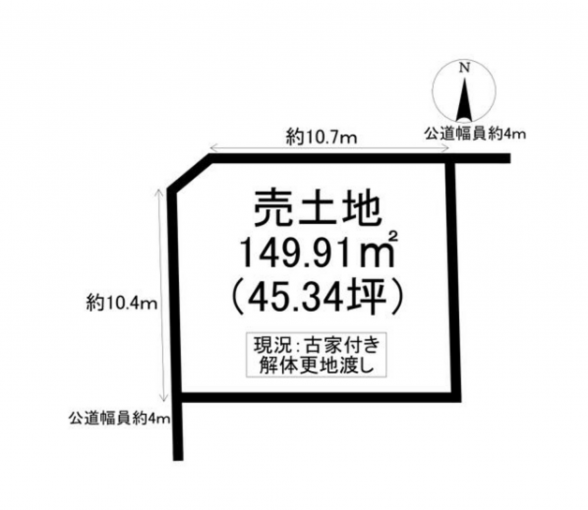 豊橋市大岩町、土地の間取り画像です