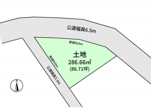 豊橋市鍵田町、土地の間取り画像です