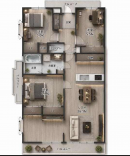 豊橋市北島町、中古マンションの間取り画像です