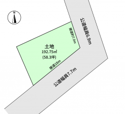 豊橋市草間町、土地の間取り画像です