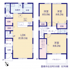 豊橋市住吉町、新築一戸建ての間取り画像です