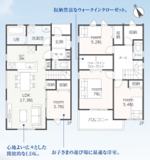 豊橋市多米、新築一戸建ての間取り画像です