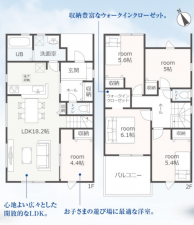 豊橋市多米、新築一戸建ての間取り画像です