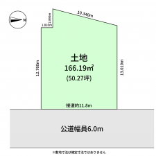 豊橋市西岩田、土地の間取り画像です