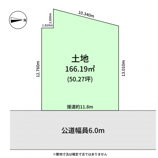豊橋市西岩田、土地の間取り画像です