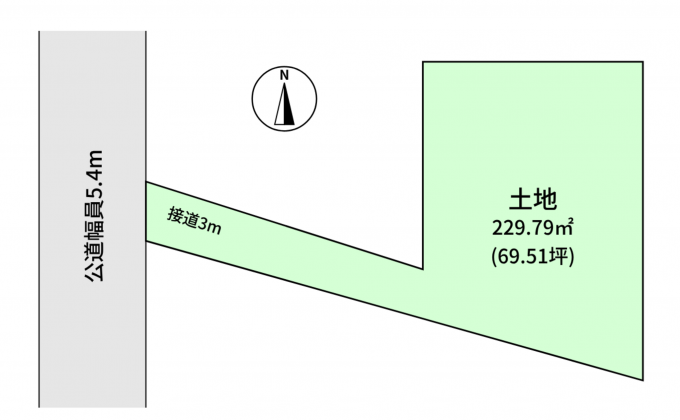 豊橋市三ノ輪町、土地の間取り画像です