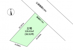 豊橋市東脇、土地の間取り画像です