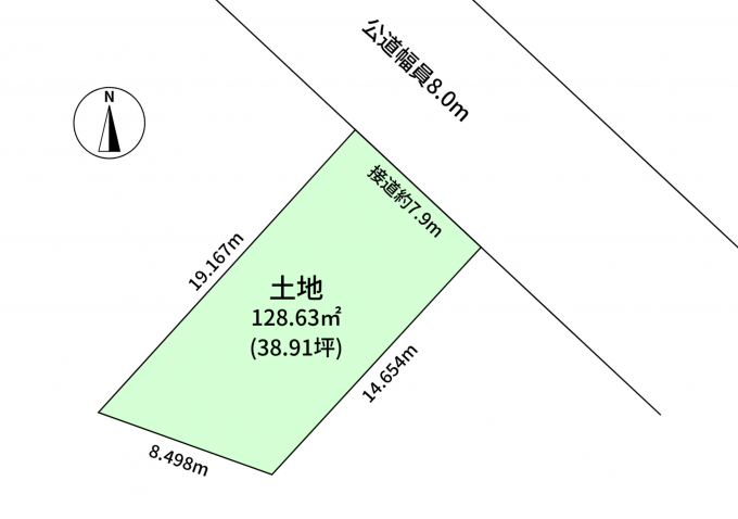 豊橋市東脇、土地の間取り画像です