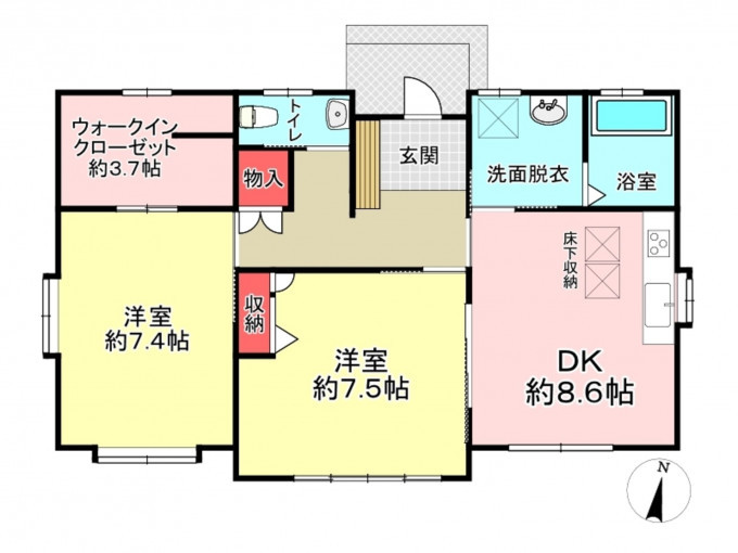豊橋市大岩町、中古一戸建ての間取り画像です