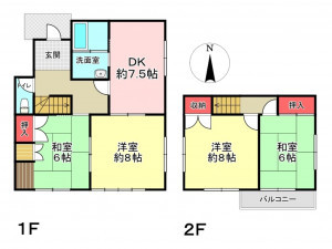 豊橋市多米、中古一戸建ての間取り画像です