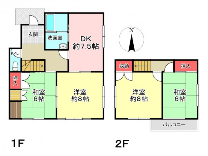 豊橋市多米、中古一戸建ての間取り画像です