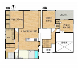 豊橋市佐藤、中古一戸建ての間取り画像です