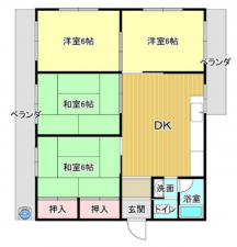 豊橋市柱、中古マンションの間取り画像です
