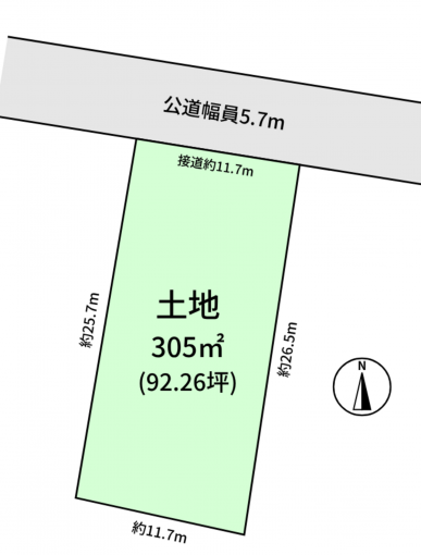 豊橋市東小鷹野、土地の間取り画像です
