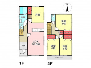 豊橋市多米、中古一戸建ての間取り画像です
