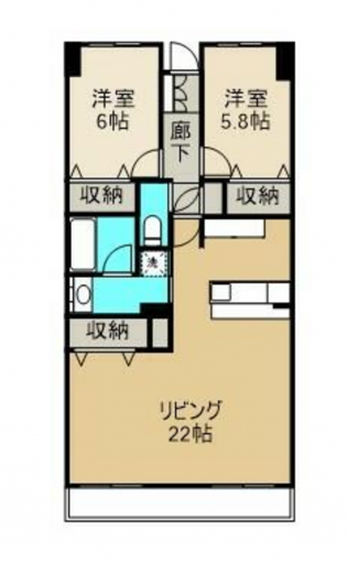 豊橋市花田町、中古マンションの間取り画像です