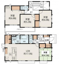 豊橋市東小鷹野、中古一戸建ての間取り画像です