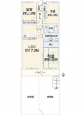 豊橋市羽根井町、中古マンションの間取り画像です