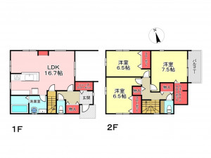 豊橋市八町通、新築一戸建ての間取り画像です