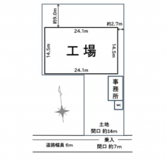 豊橋市三ツ相町、収益物件/工場の間取り画像です