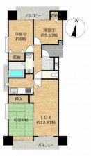 豊橋市羽根井町、中古マンションの間取り画像です