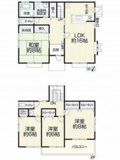 豊橋市若松町、中古一戸建ての間取り画像です