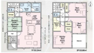 豊橋市多米、新築一戸建ての間取り画像です