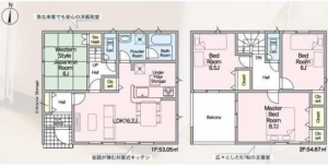 豊橋市多米、新築一戸建ての間取り画像です
