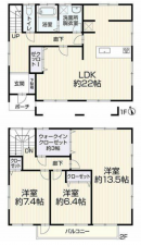豊橋市西幸町、中古一戸建ての間取り画像です