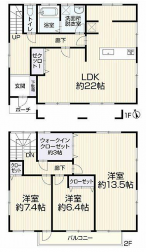 豊橋市西幸町、中古一戸建ての間取り画像です