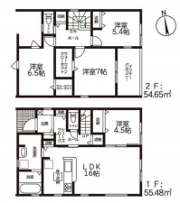 豊橋市上野町、新築一戸建ての間取り画像です