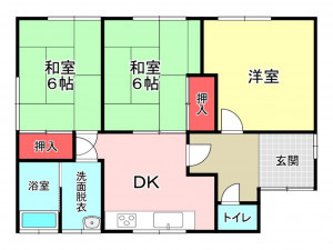 豊橋市浜道町、中古一戸建ての間取り画像です