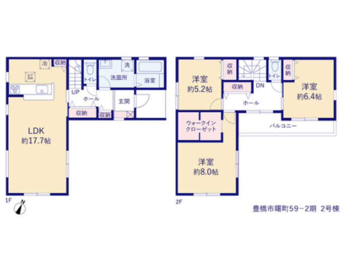 豊橋市曙町、新築一戸建ての間取り画像です
