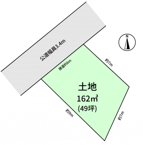 豊橋市大崎町、土地の間取り画像です