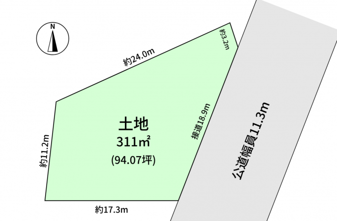 豊橋市高師本郷町、土地の間取り画像です