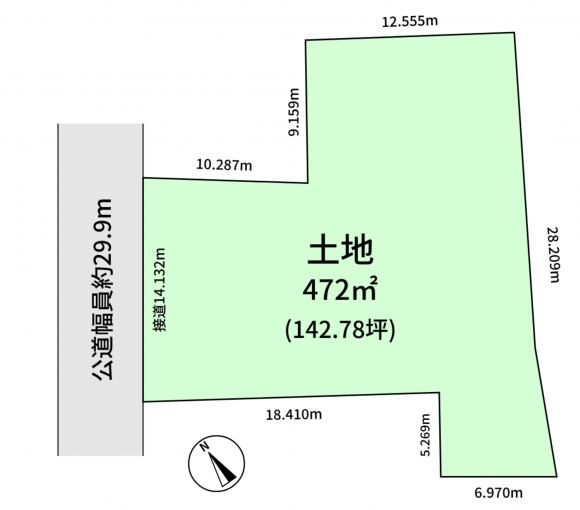 豊橋市岩屋町、土地の間取り画像です