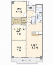 豊橋市北島町、中古マンションの間取り画像です
