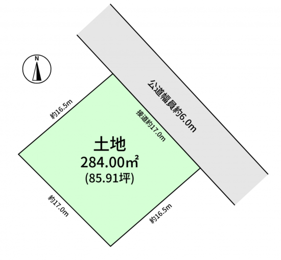 豊橋市梅薮西町、土地の間取り画像です