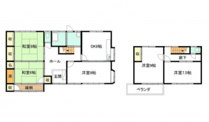 豊橋市曙町、中古一戸建ての間取り画像です