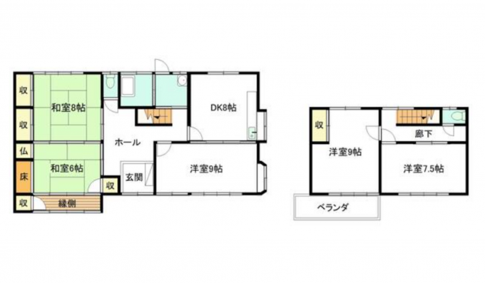 豊橋市曙町、中古一戸建ての間取り画像です