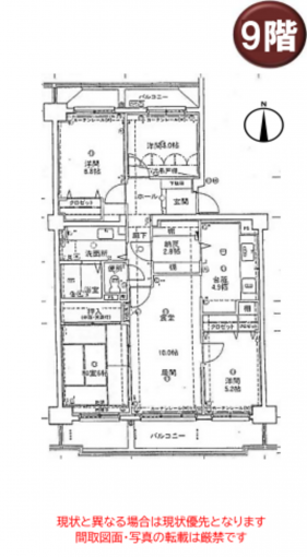 豊橋市東脇、中古マンションの間取り画像です