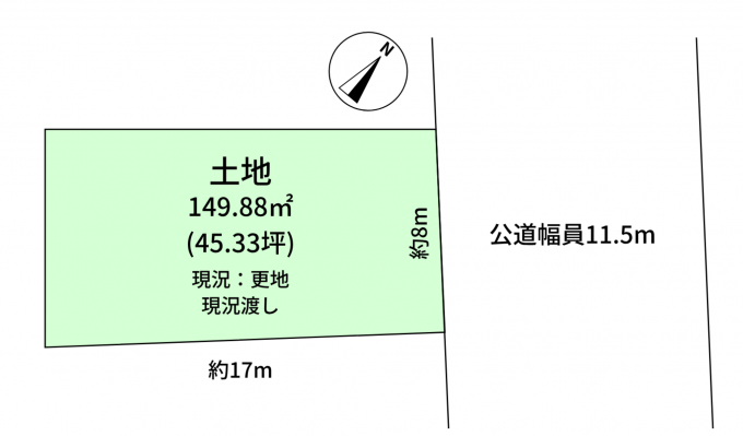 豊橋市福岡町、土地の間取り画像です
