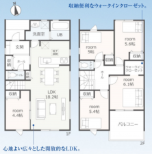 豊橋市高師本郷町、新築一戸建ての間取り画像です