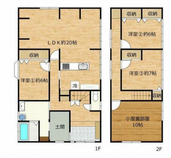 豊橋市岩屋町、中古一戸建ての間取り画像です