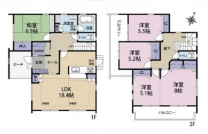 豊橋市西幸町、中古一戸建ての間取り画像です