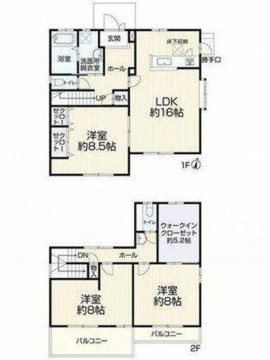 豊橋市野依台、中古一戸建ての間取り画像です